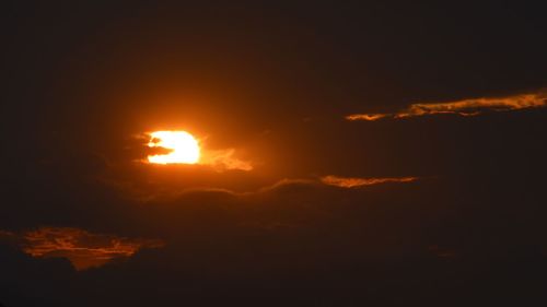 Low angle view of sky at sunset