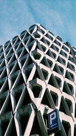 Low angle view of modern building against sky