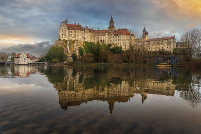 Reflection of buildings in water