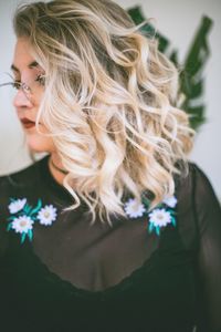 Close-up portrait of a beautiful young woman