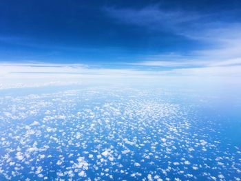 Aerial view of clouds over blue sky