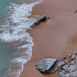 High angle view of sea shore