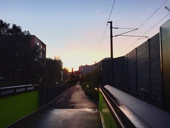 Empty road at sunset