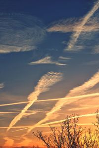 Low angle view of sky at sunset