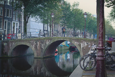 Bridge over river in city