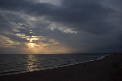 Scenic view of dramatic sky over sea