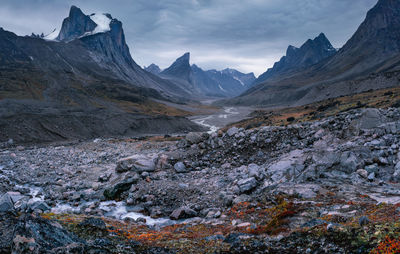 Scenic view of mountains against sky