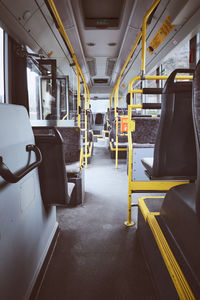 Empty seats in train