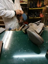 Low section of man working