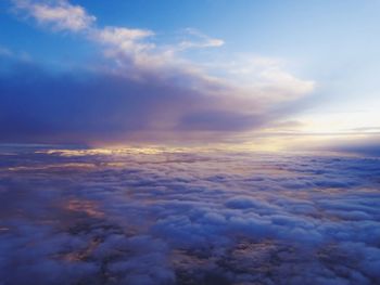 Aerial view of cloudscape during sunset