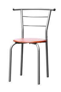 Empty chairs against white background