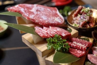 Close-up of food on cutting board