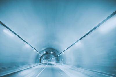 Blurred motion of empty tunnel