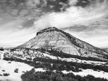 Snow covered mountain against sky