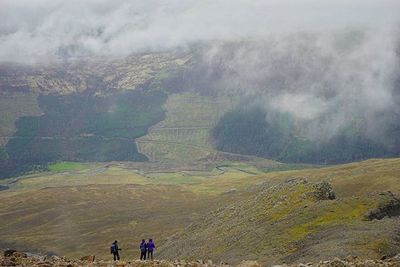 Tourists on mountain