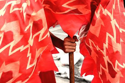 Close-up of red wall