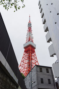 Low angle view of buildings against clear sky