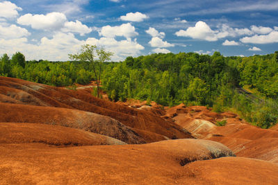Surreal landscapes of badlands, reminding of mars, found in ontario, canada