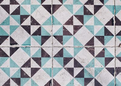 Full frame shot of multi colored tiled floor