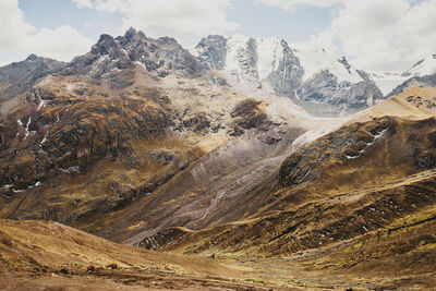 Scenic view of snowcapped mountain against sky