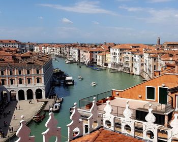 High angle view of buildings in venice 