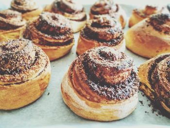 Close-up of cupcakes on table