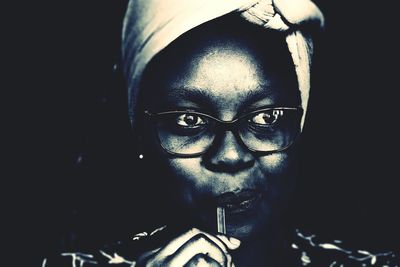 Close-up portrait of young woman