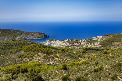 High angle view of beach against sky