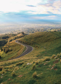 High angle view of landscape against sky