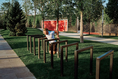 Man sitting in park