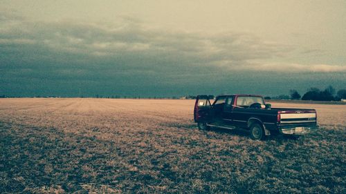 Scenic view of field against sky