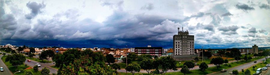 Panoramic view of city against sky