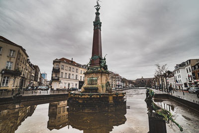 View of buildings against cloudy sky