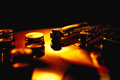 View of illuminated lights at night