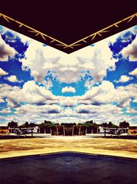 View of road against cloudy sky