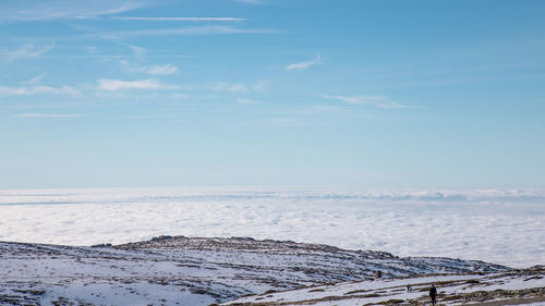 Scenic view of sea against sky during winter