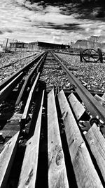 Railroad tracks against sky