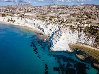 High angle view of sea