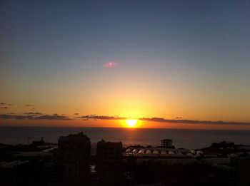 Scenic view of sea at sunset