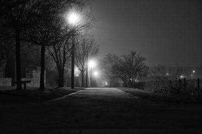 Illuminated street at night