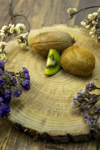 Close-up of food on cutting board