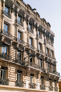 Low angle view of building against clear sky