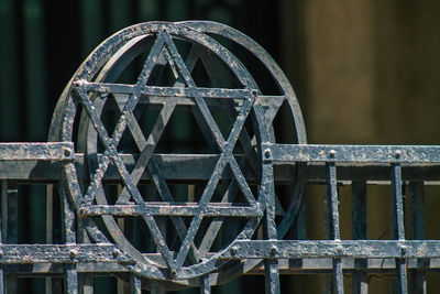 Close-up of metal gate