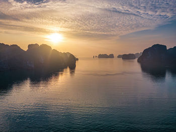 A beautiful ha long bay sunrise