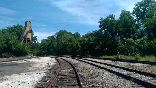 Railroad tracks on railroad track
