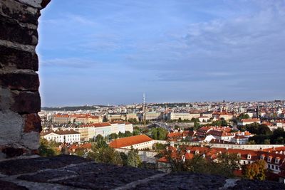 High angle shot of townscape