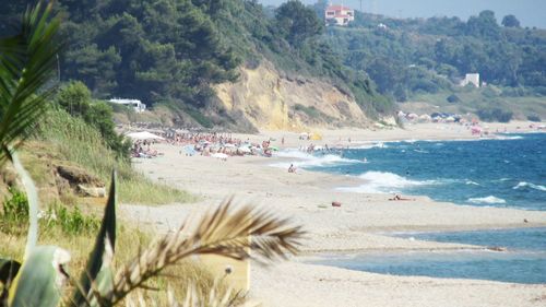 Tourists on beach