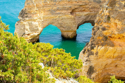 Rock formations by sea