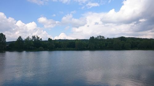 Panoramic view of lake against sky