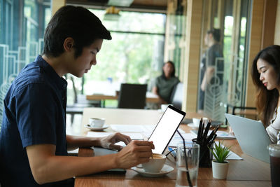 People working on table